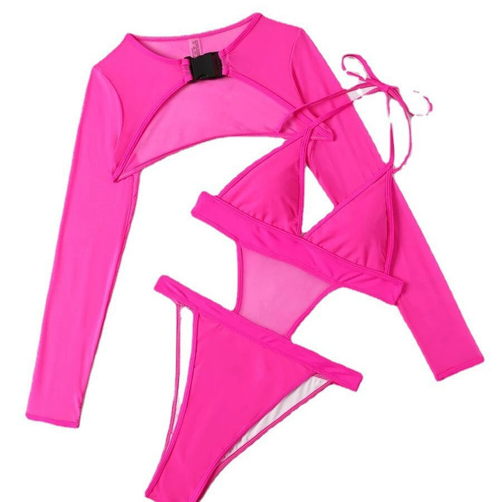 Dame one-piece badedragt med mode cut-out og lange ærmer Skovae