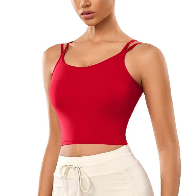 Dame Sporty Crop-Top med justerbare spaghettistropper Stilla