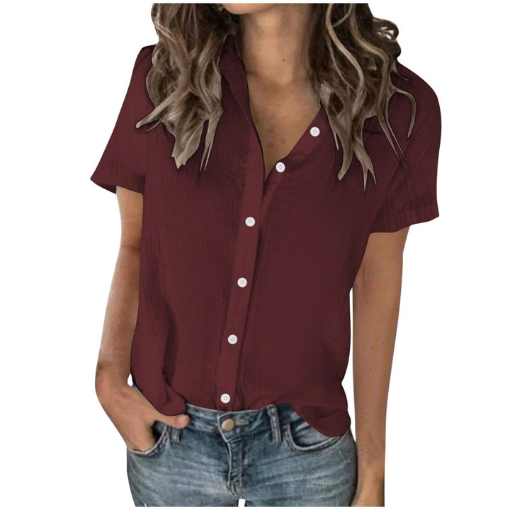 Dame kortærmet bluse i minimalistisk stil Stilla