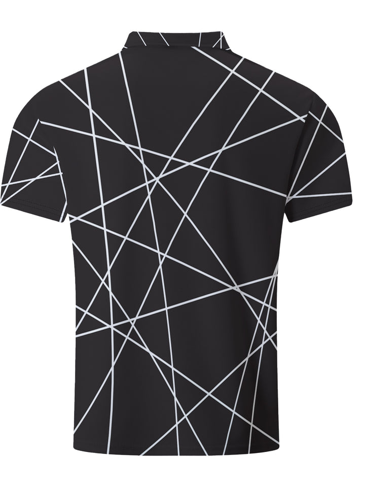 Herrer Poloshirt med moderne geometrisk mønster og komfortabelt strækstof Stilla