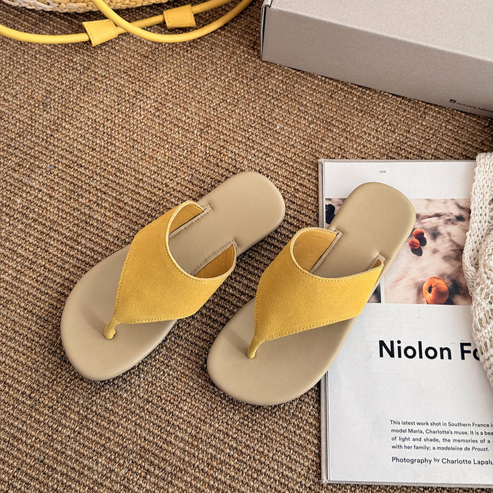Dame Casual Suede Tåsplit Sandaler Stilla