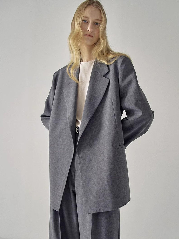 Dame Elegant Oversized-Blazer med moderne snit og generøse lommer Stilla