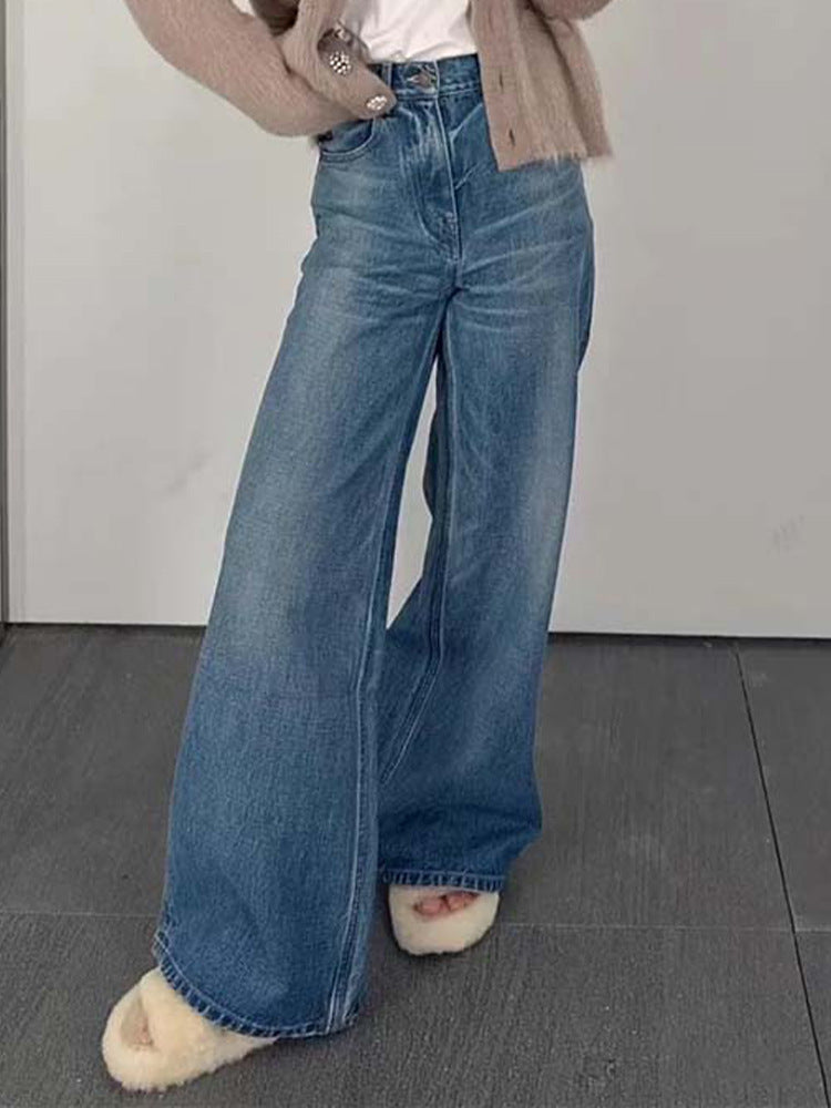 Dame løstsiddende jeans i vintage-stil med høj talje og afslappet fit Stilla