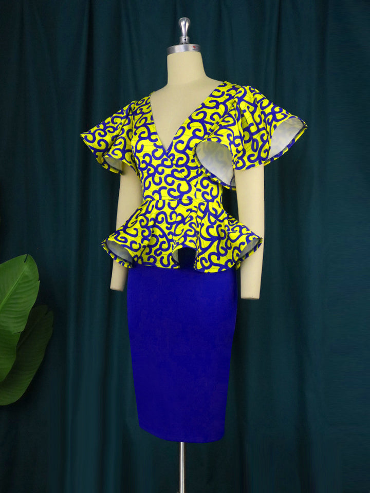 Dame Elegant Peplum-top med off-shoulder ærmer og blomsterprint Skovae