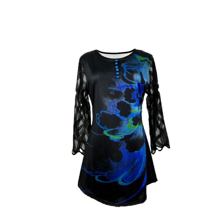 Stilla | Trendy Trykt Blonde Splice Kortærmet T-shirt