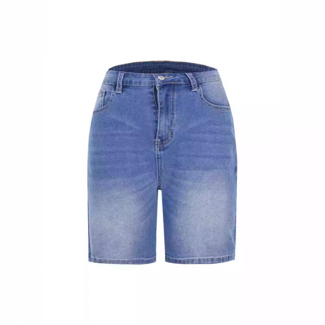 Damer denim shorts med afslappet pasform og afslappede detaljer Skovae