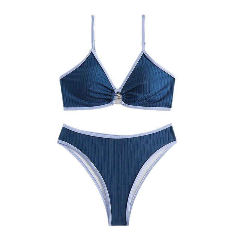 Dame Bikini-sæt med unikt ring-detajle og høj kvalitet ribstof Stilla