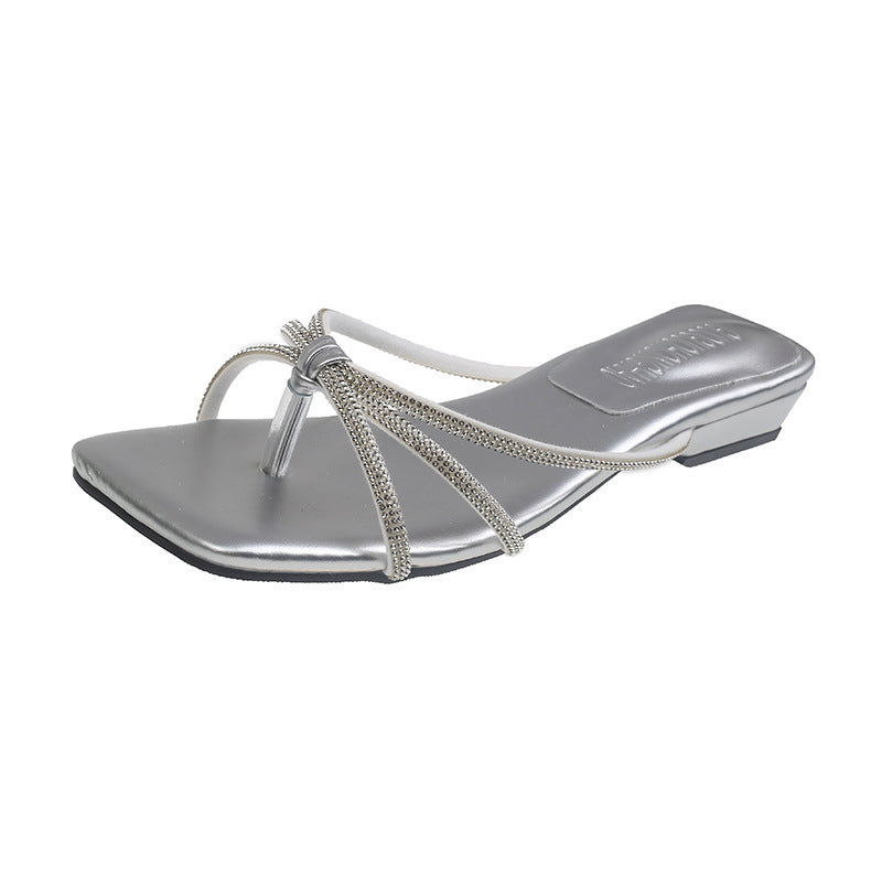 Dame Strappy Steg Sandaler med Blokhæl Stilla