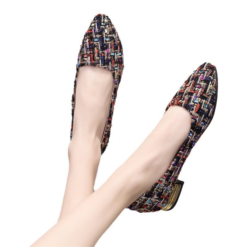 Dame elegante Slip-On Ballerinas med fashionabelt vævdesign Stilla