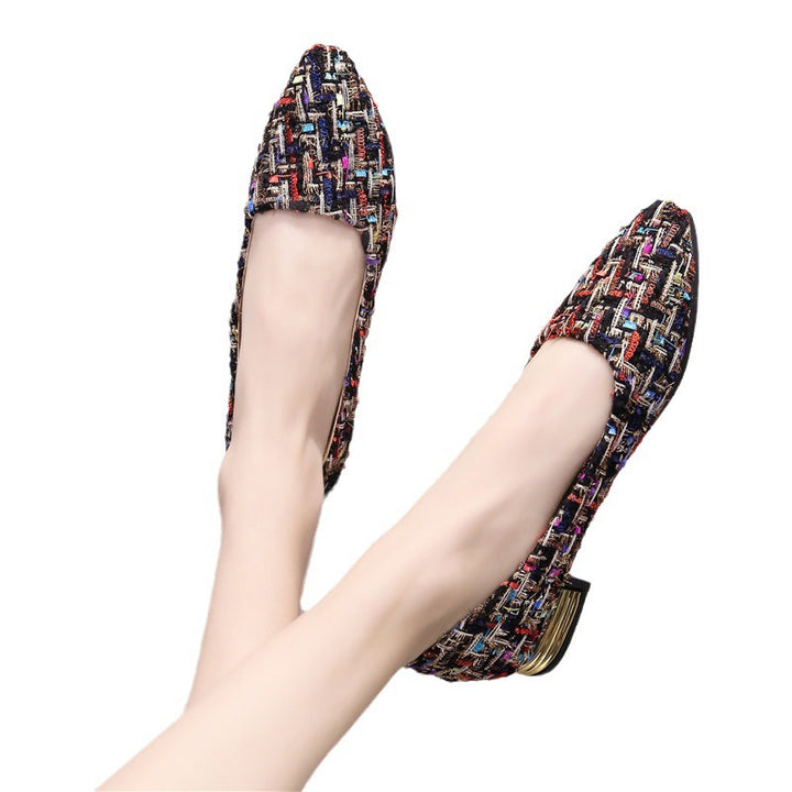 Dame elegante Slip-On Ballerinas med fashionabelt vævdesign Stilla