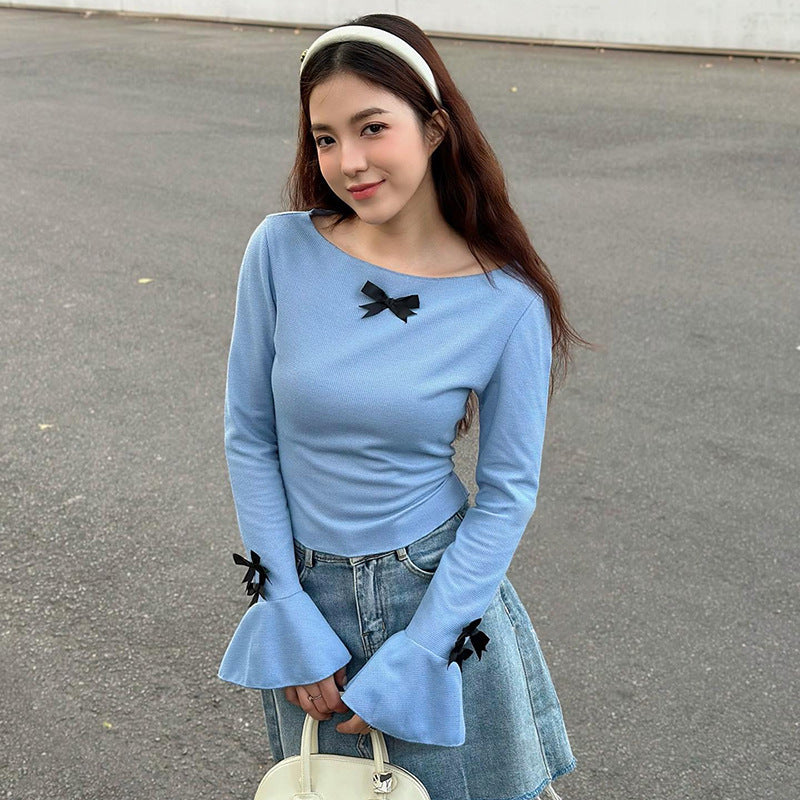 Femme Stylish Langærmet top med Udsmykkede manchetter Stilla