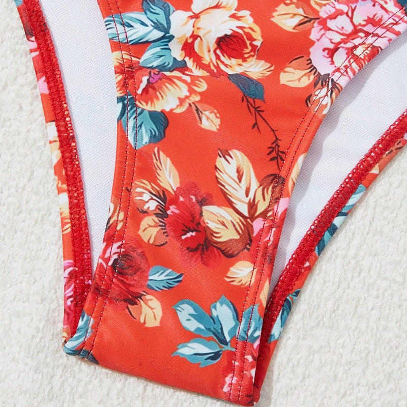 Dame Bikini-sæt med blomsterdesign og justerbare stropper Stilla