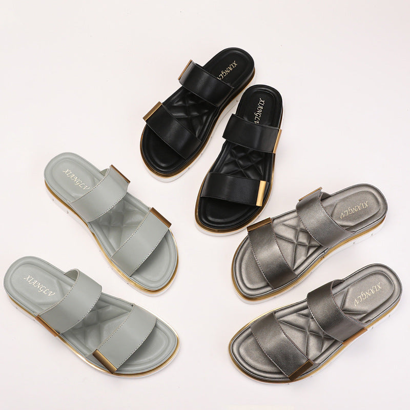 Dame slippers med luksuriøse remme og polstret fodseng Stilla