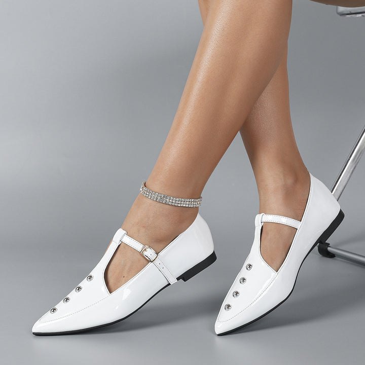 Dame elegante og mode Ballerinaer med stanglåsesystem og dekoration nitter Stilla