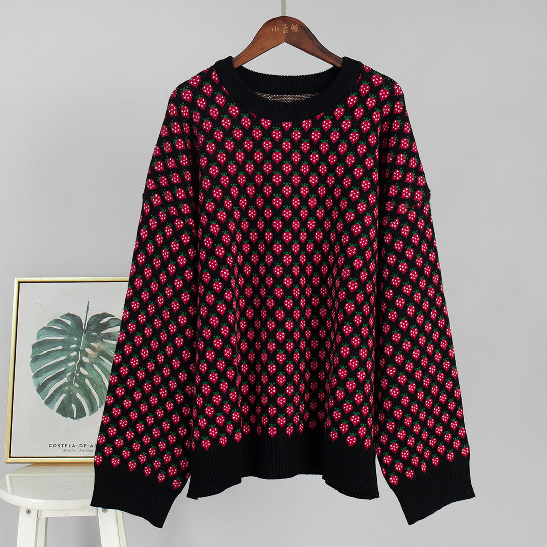 Kvinders oversized sweater med blomsterprint Stilla