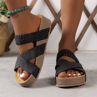 Dame Komfortable Sandaler med flettede Remme Stilla