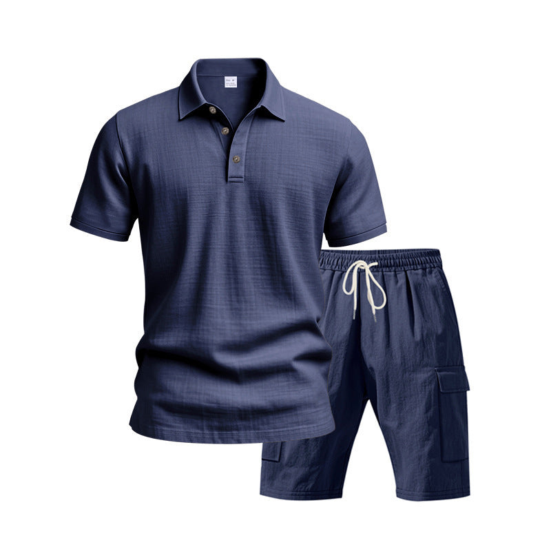 Herrer stilfuld polo skjorte med komfortable cargo shorts Stilla
