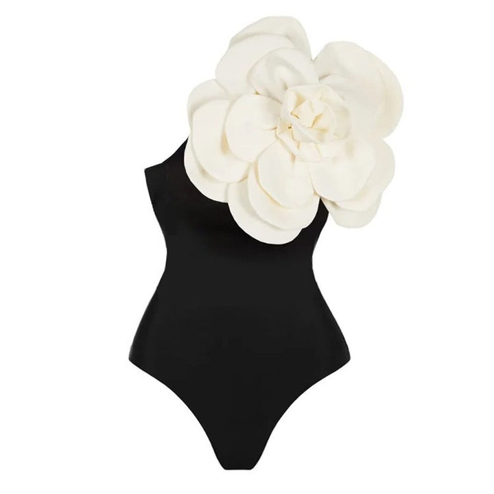 Dame én-delt badeshorts med floral 3D-design Skovae