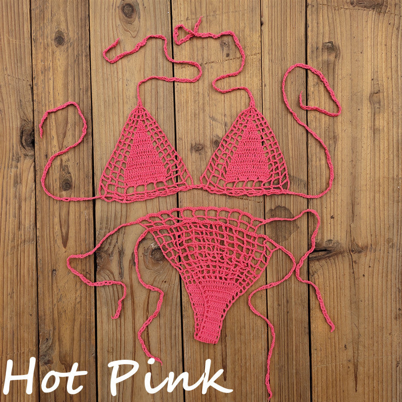 Dame Håndcrochet Bikini-sæt med unikt design og bindedetaljer Stilla