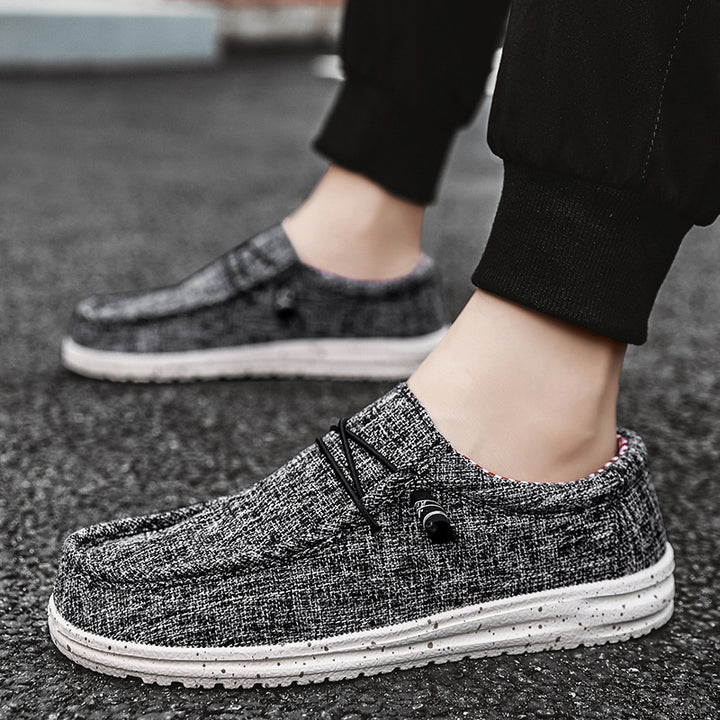 Unisex nan meleret strik-mokkasinsneaker med elastisk snørelukning og dæmpet EVA-såler Skovae