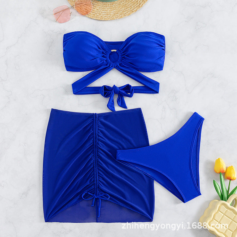 Dame Bandeau-bikini med legende indpakningsdesign Skovae