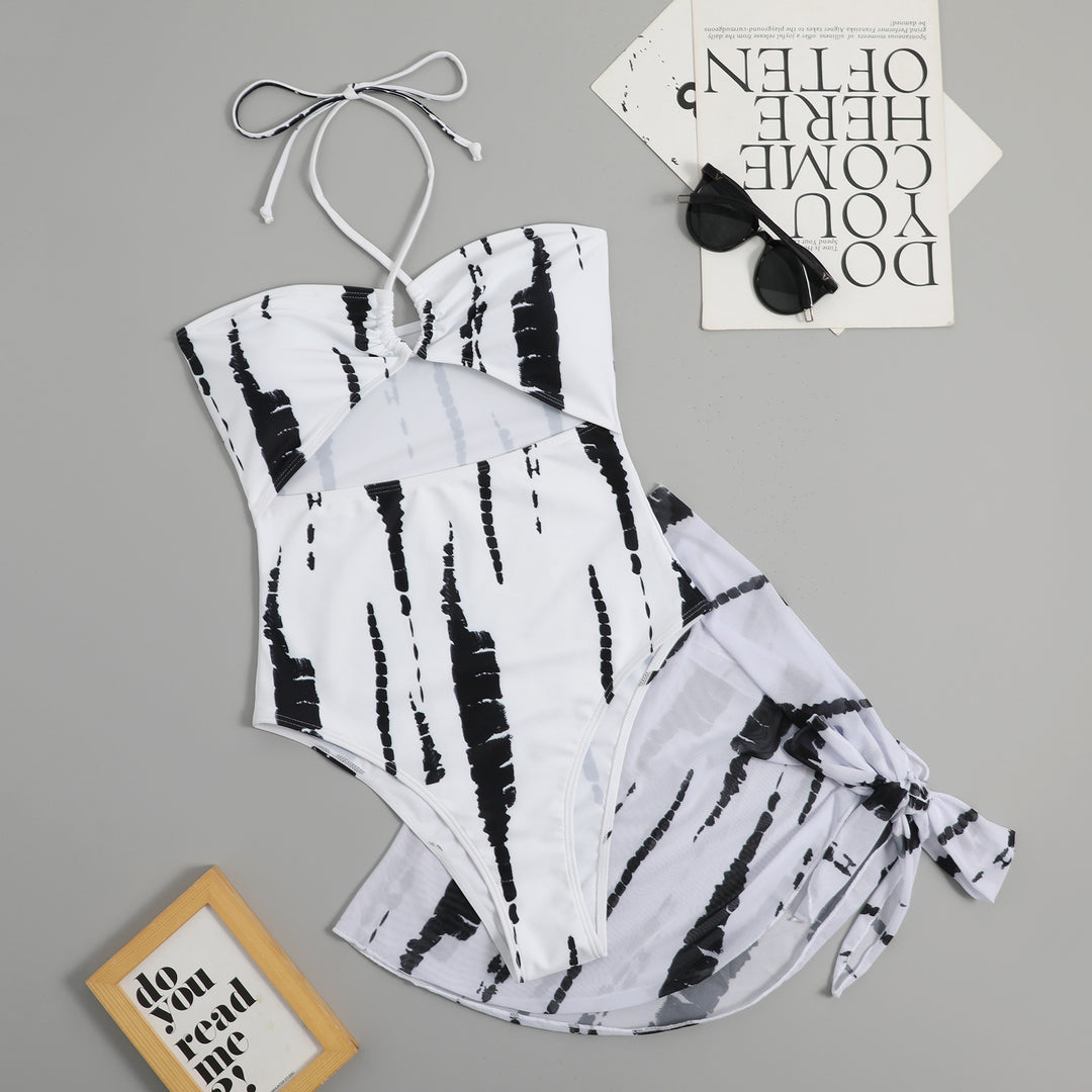 Dame Én-delt Badedragt med forførende snit og moderigtig omslagsnederdel Stilla