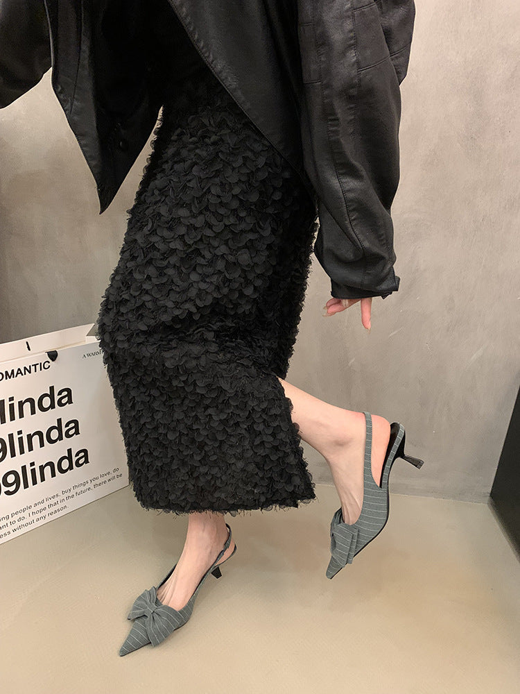 Dame Slingback High Heel Pumps med dekorativt sløjfedetail Stilla