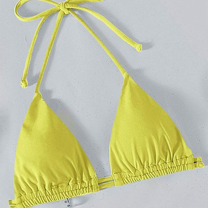 Dame Triangel-Bikini med justerbare stropper og dekorativt indpakningsskørt Stilla