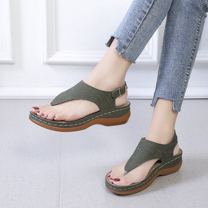 Dame Komfortable Tåsplit Sandaler med ergonomisk Sål Stilla