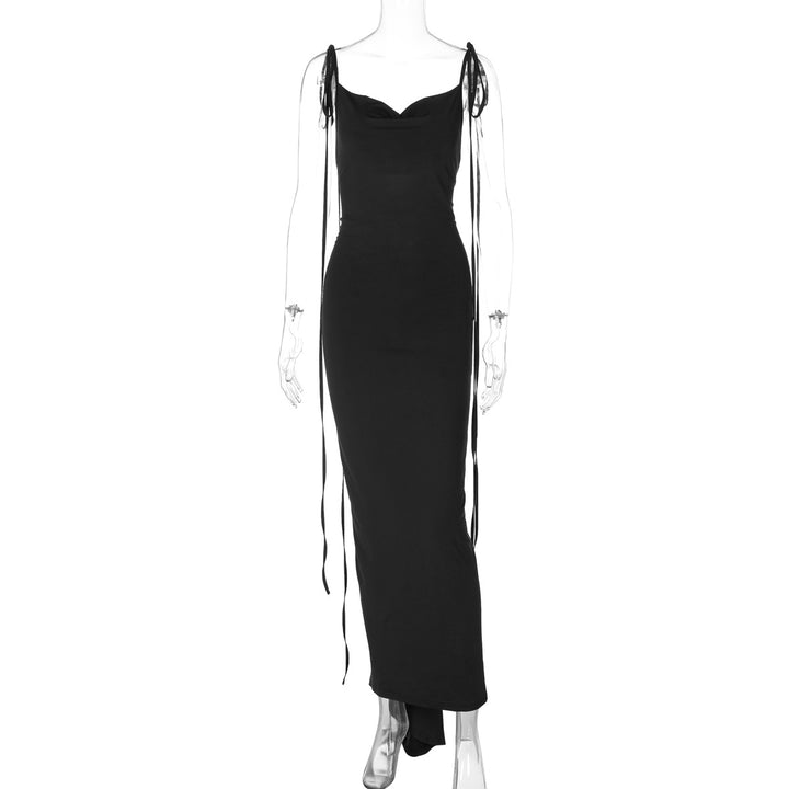 Dame Maxikjole med elegant drapering og justerbare stropper Stilla