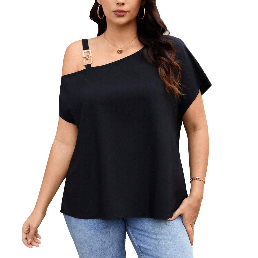 Dame afslappet top med asymmetrisk stropdesign Stilla