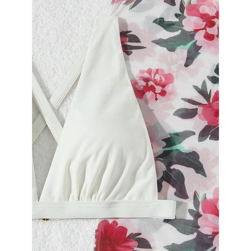 Dame bikini-sæt med blomsteret svampedragt og elastiske stropper Skovae