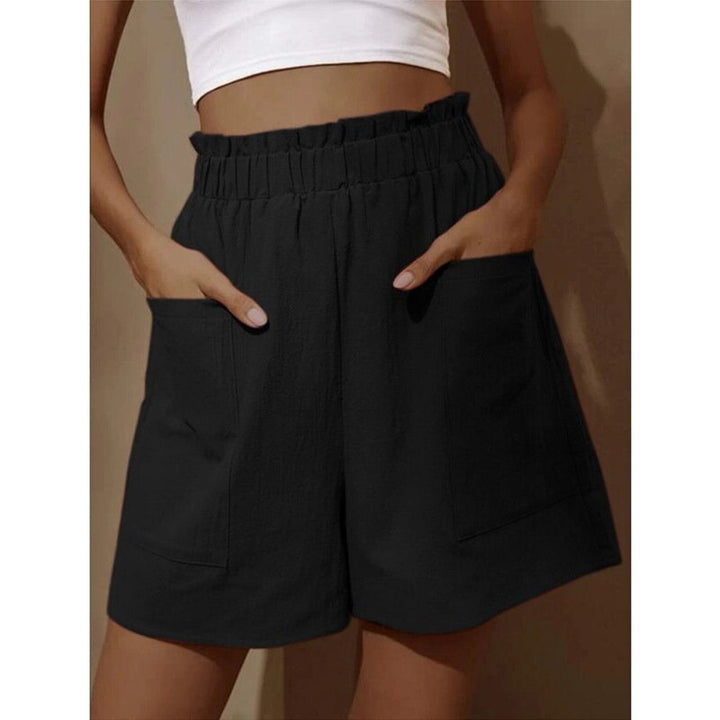 Dame Casual Højhævede Shorts med Lommer Stilla