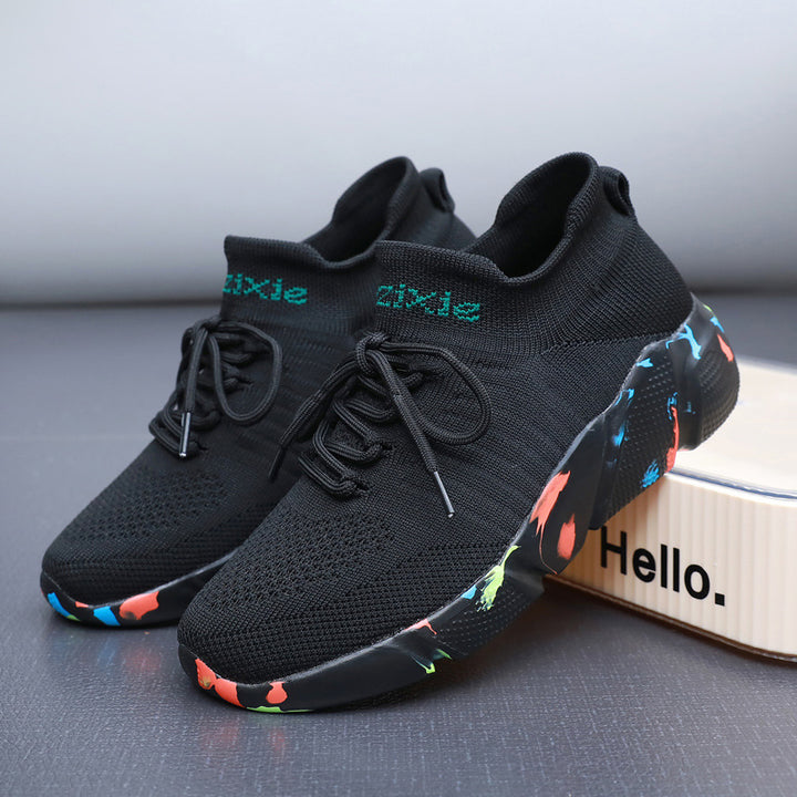 Herrer nan sokkelignende strikkesneakers med sømløst overmateriale og dæmpet EVA-platformsål Skovae