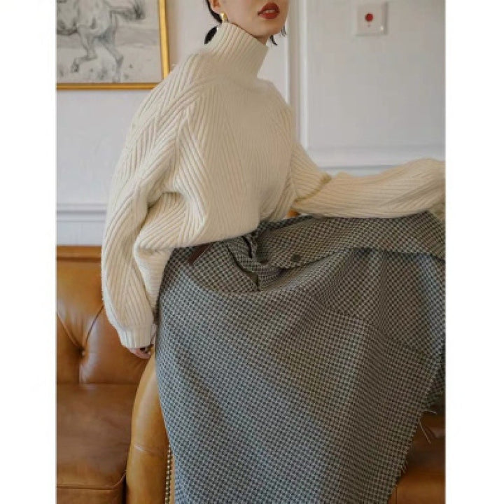 Dame mudret overshirt-jakke i uld Stilla