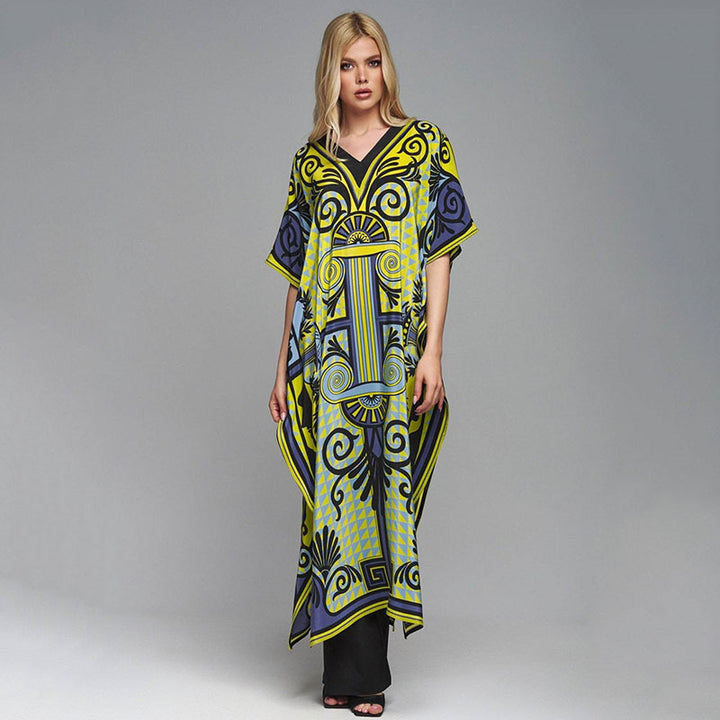 Dame Gulvlængde Kaftan med kunstnerisk Barokdesign Stilla