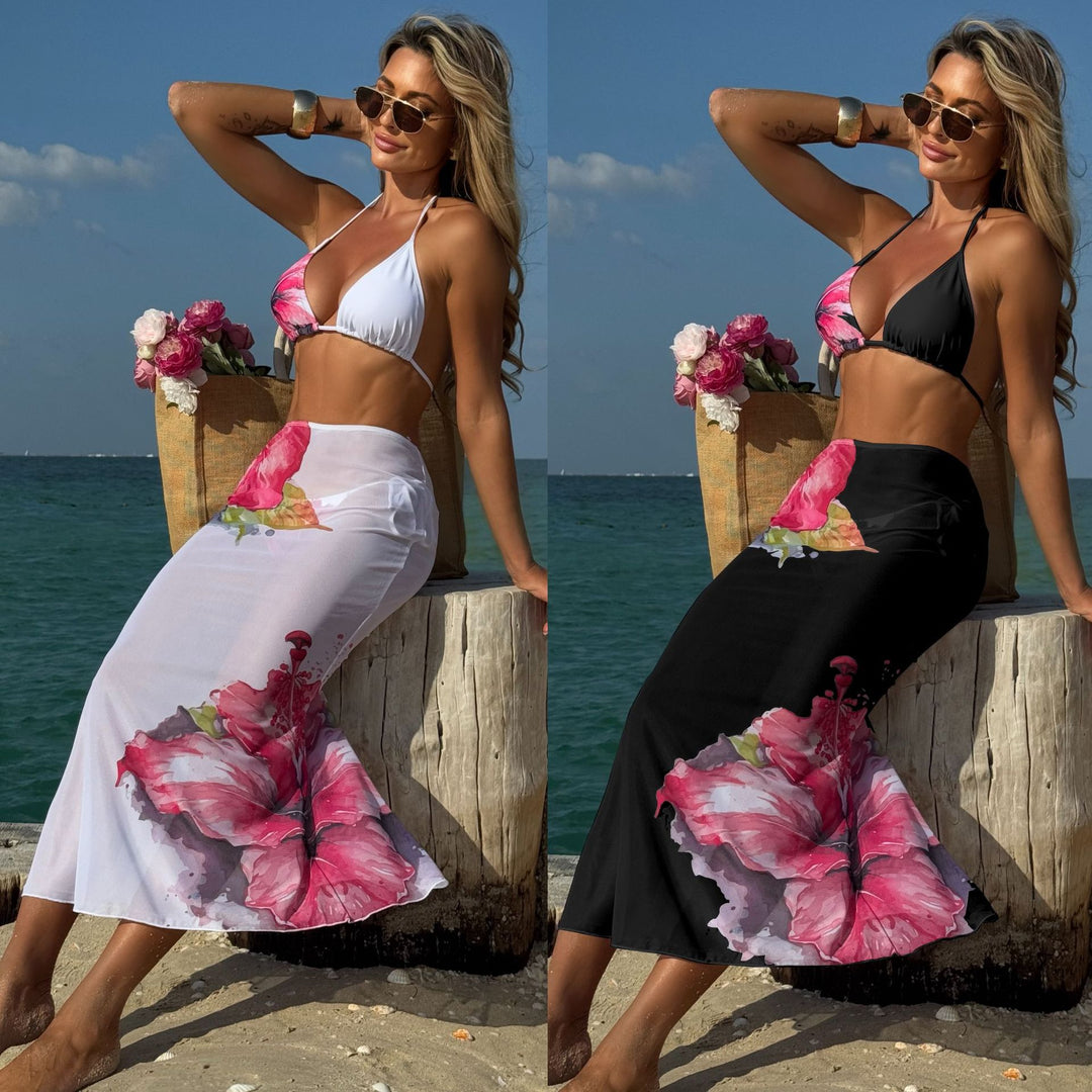 Dame Strandkjole med florale printdetaljer og let, flydende stof Stilla