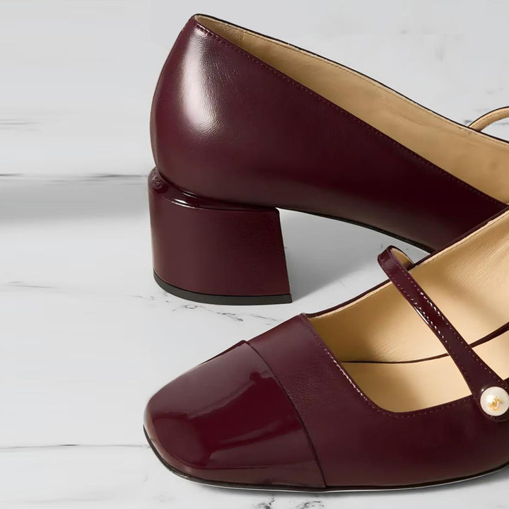 Femme Elegante Blokhæl Mary Jane Sko Stilla