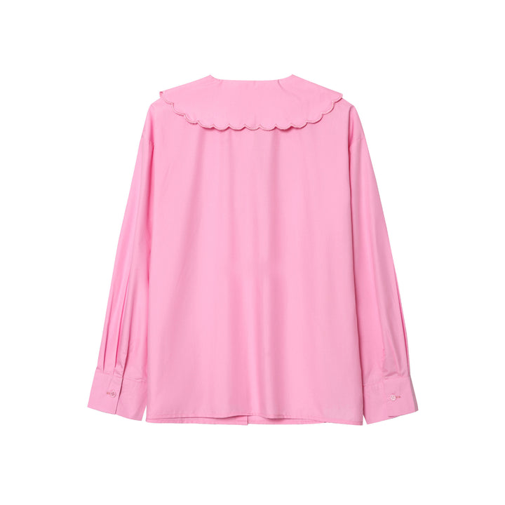 Damebluse med broderet krave Stilla