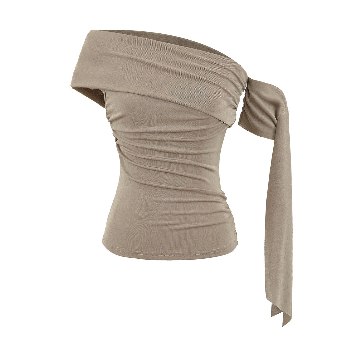 Dame Off-Shoulder Top med raffinerede draperingsdetaljer og elegant snit Stilla
