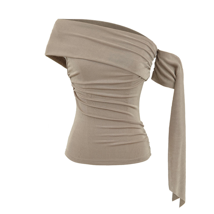 Dame Off-Shoulder Top med raffinerede draperingsdetaljer og elegant snit Stilla