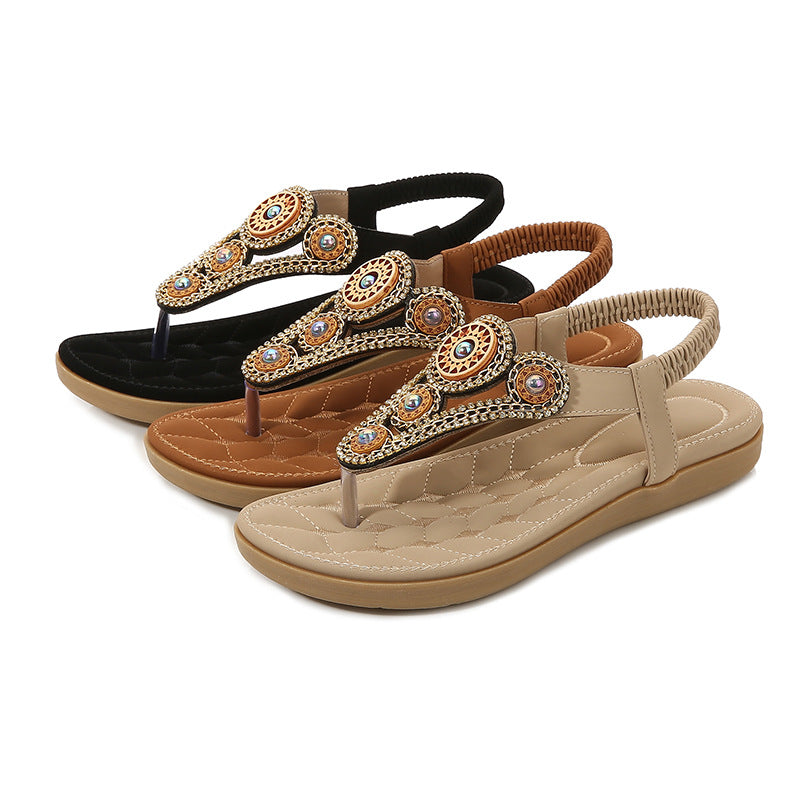 Dame Elegante Sandaler med farverige Smykke Detaljer Stilla