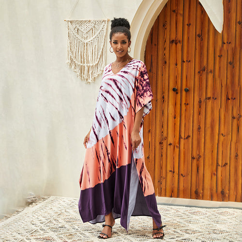 Dame Kaftan i moderne farvemix Stilla