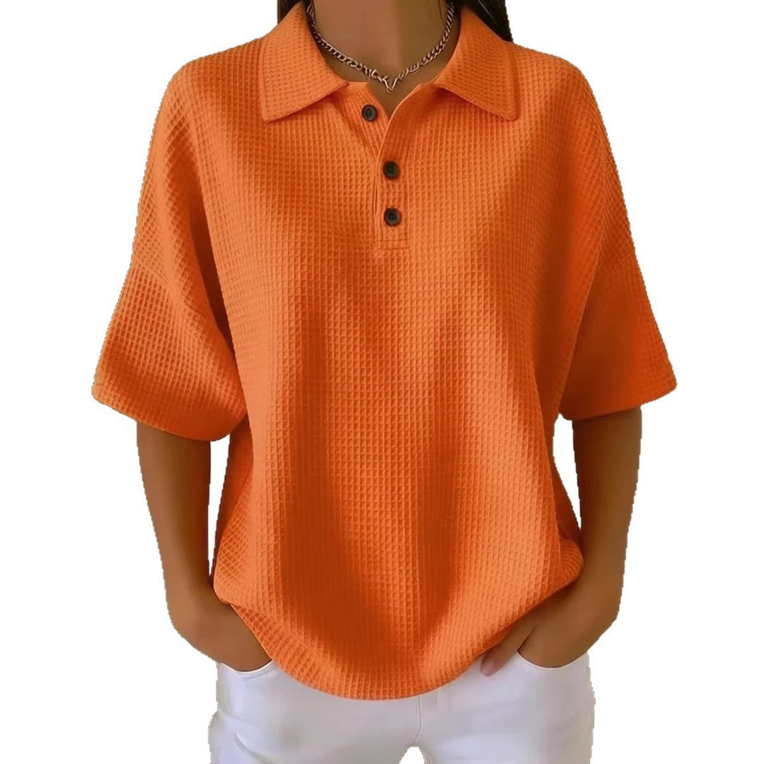 Dame sporty polo shirt made of waffle piqué Skovae