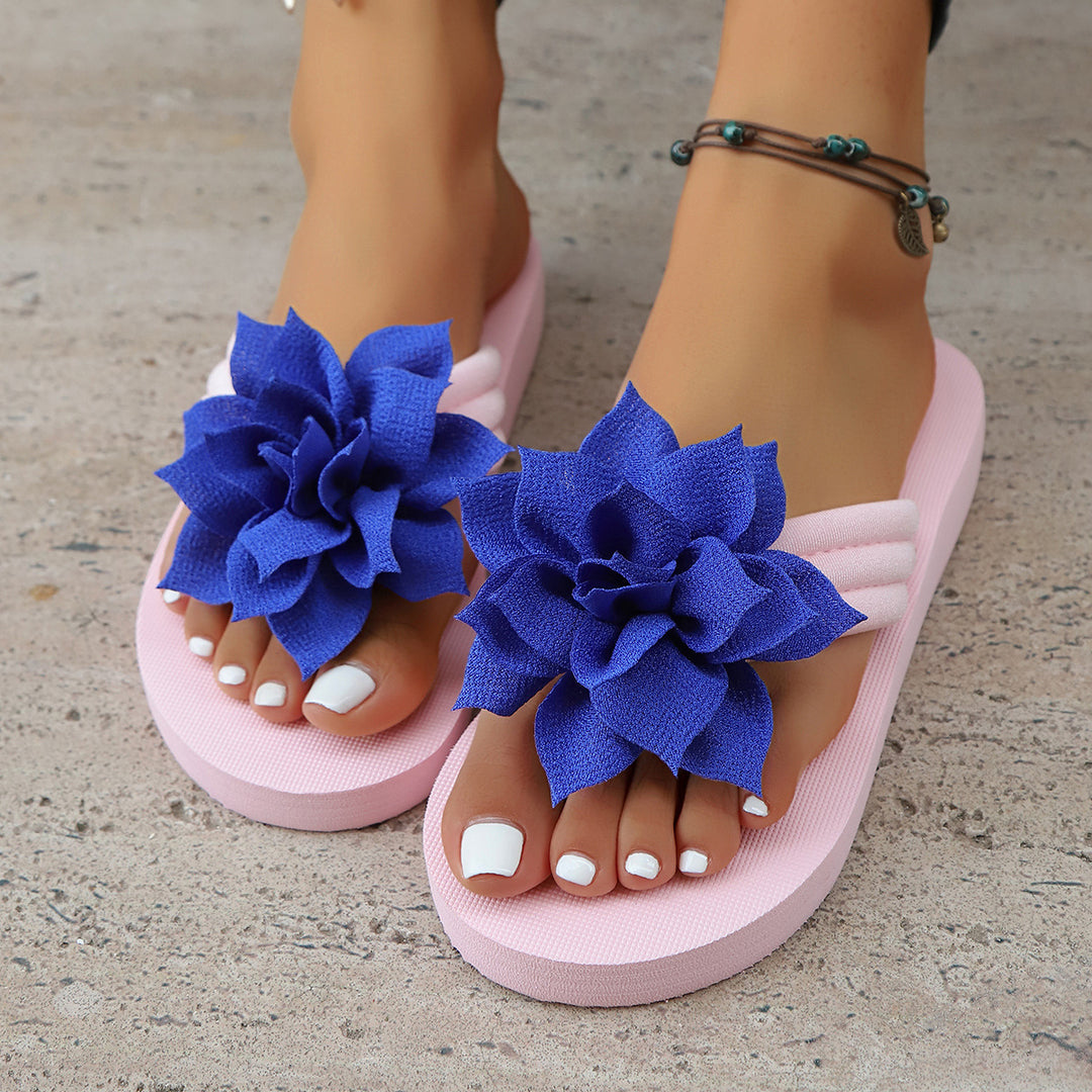 Dame Elegant Tåsplit Sandaler med blomstret design Stilla