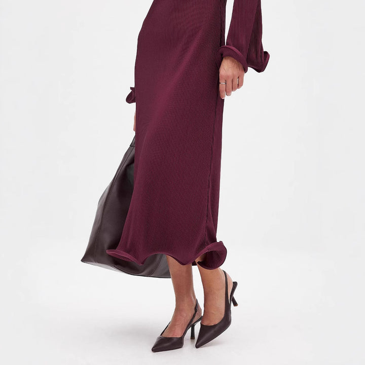 Dame Elegant Maxikjole med plisseret Design og afslappet Snit Stilla