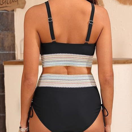 Dame Højtaljet Twist-Front Bikini-Sæt Stilla