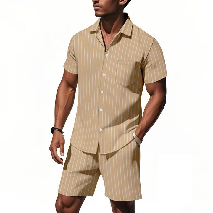 Herre elegant kortærmet skjorte og bermuda-shorts sæt Stilla