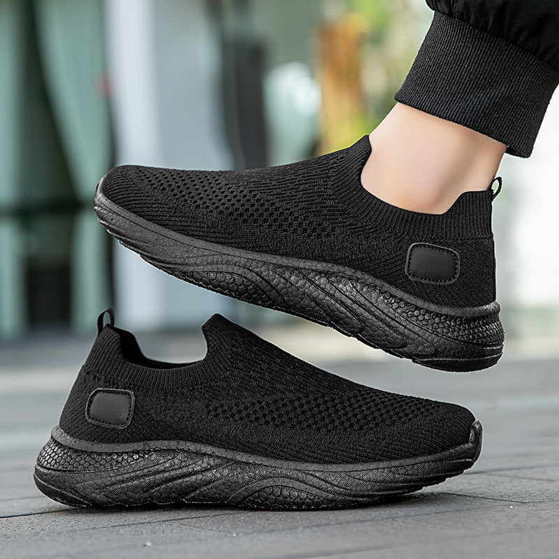 Dame nan elastisk strik-fritidssko i slip-on mokassin stil med sokke-lignende indgang og polstret bølgekombinationssål Skovae