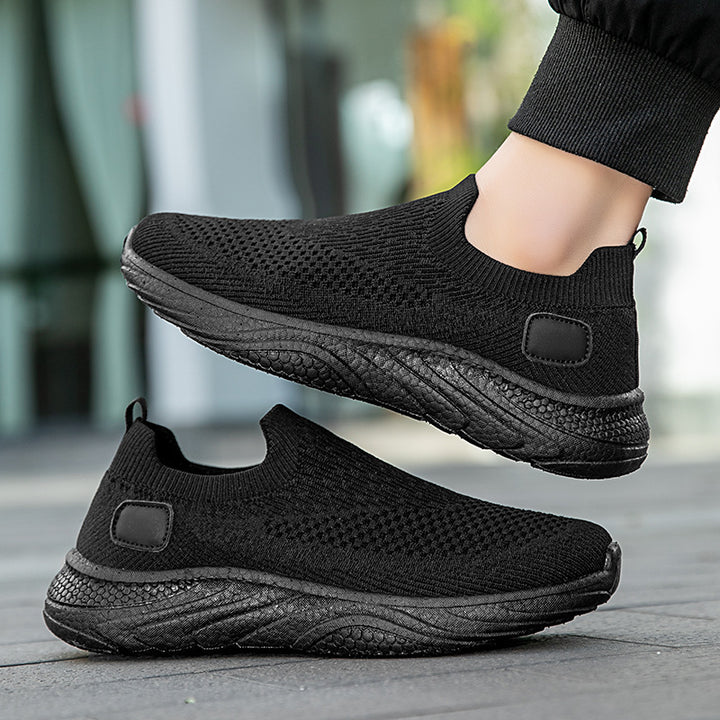 Dame nan elastisk strik-fritidssko i slip-on mokassin stil med sokke-lignende indgang og polstret bølgekombinationssål Skovae